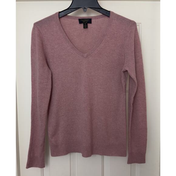 Charter Club 100% Cashmere Sweater P/M Pink V-Neck Soft Luxury Pullover - Picture 3 of 7